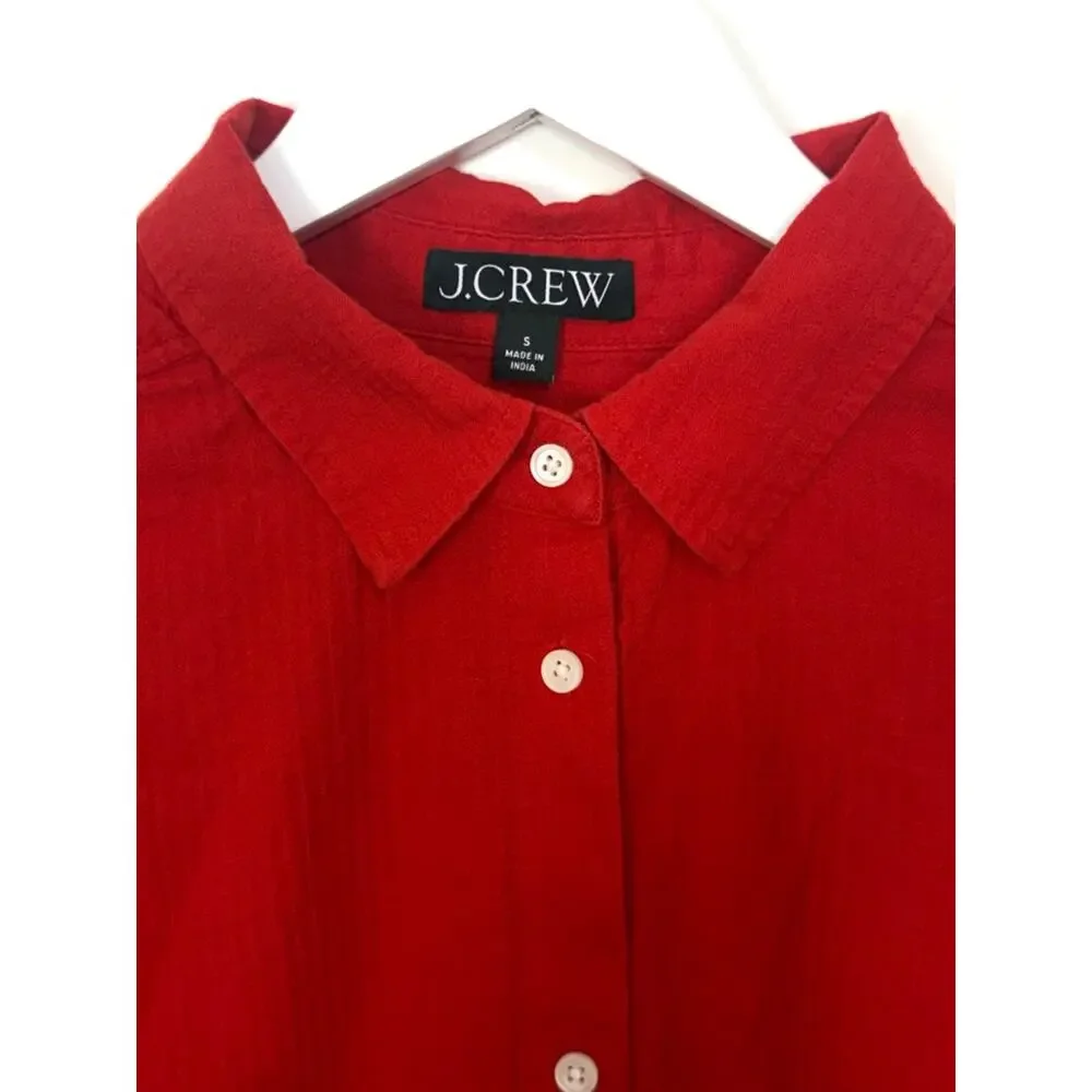 J. Crew Red Tunic Shirt